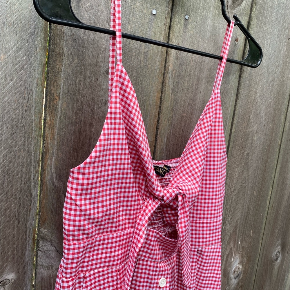 Vintage Fancyinn Red Check Button Front Dress XL - Picture 3 of 6